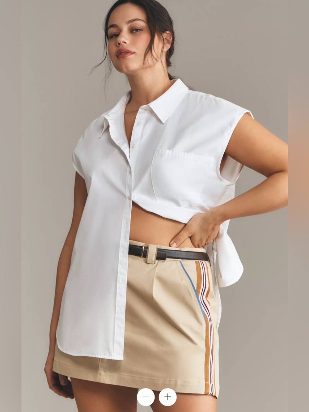 Maeve Side-Striped Mini Skirt